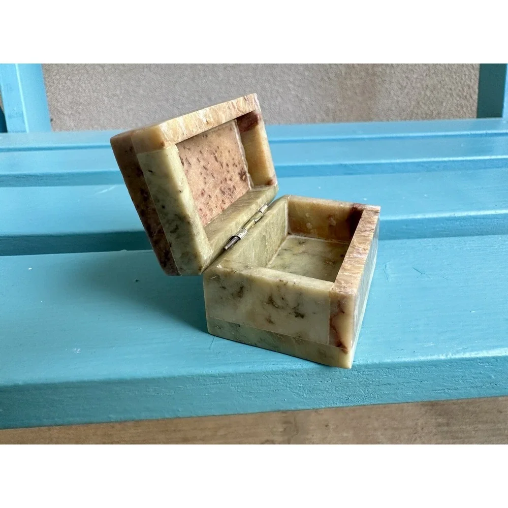 Vintage Soapstone Elephant Desk Set Pen Holder Memo Pad MCM‎ Office